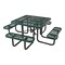 Vestil Square Picnic Table, Green, Expandable Metal, 80.5 in L PT-MX-ST-46-GN - alternate 2